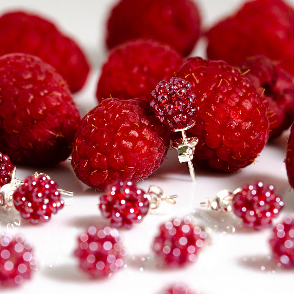 náušnice Raspberries Minimal small