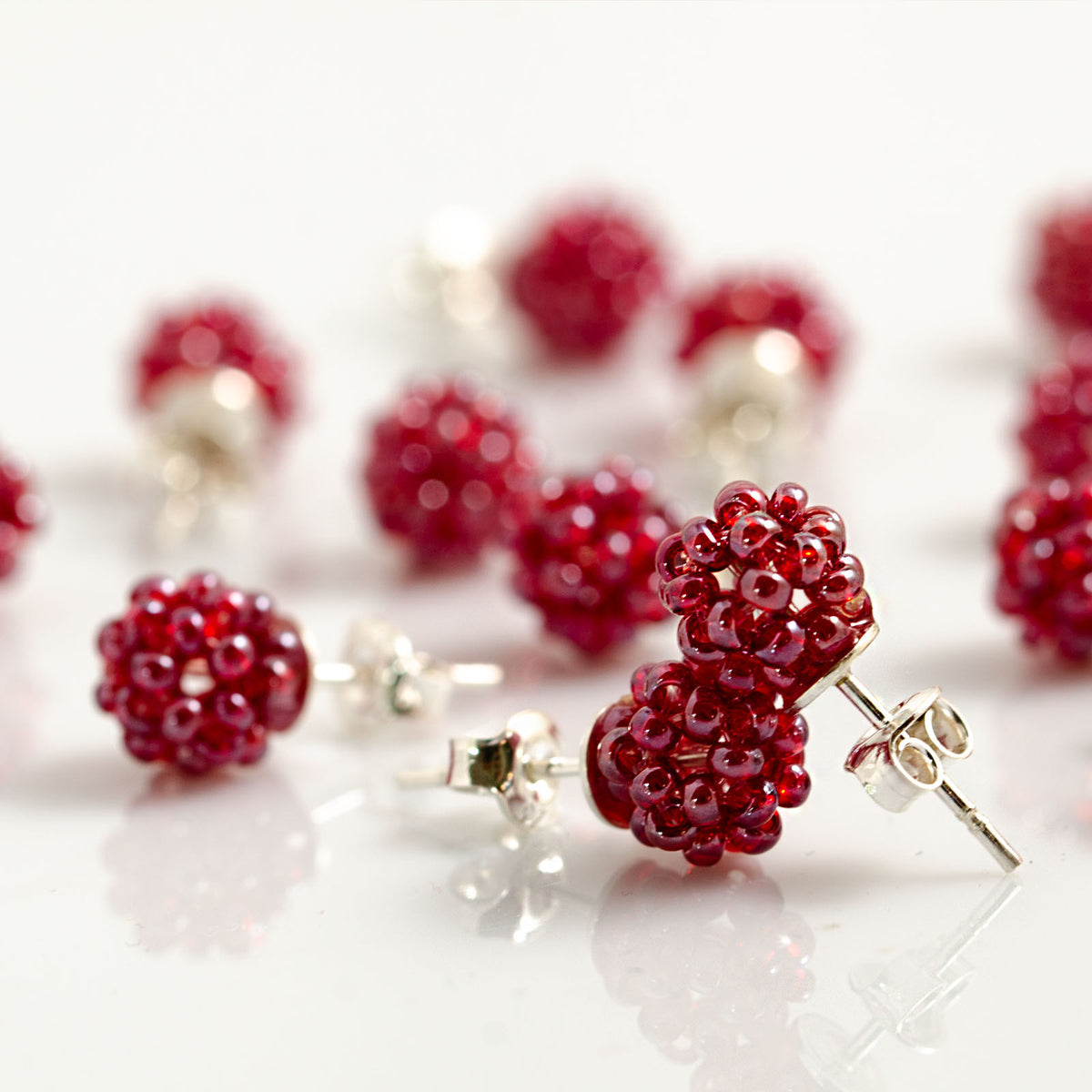 náušnice Raspberries Minimal small