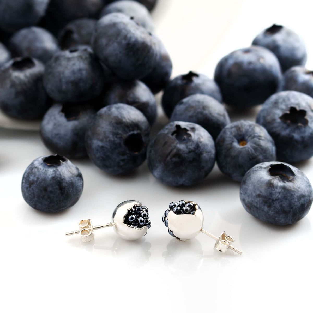 Náušnice Silver Leaf Blackberry small
