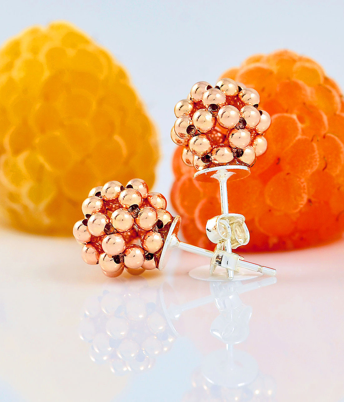 Náušnice Rose Gold Berries Minimal big