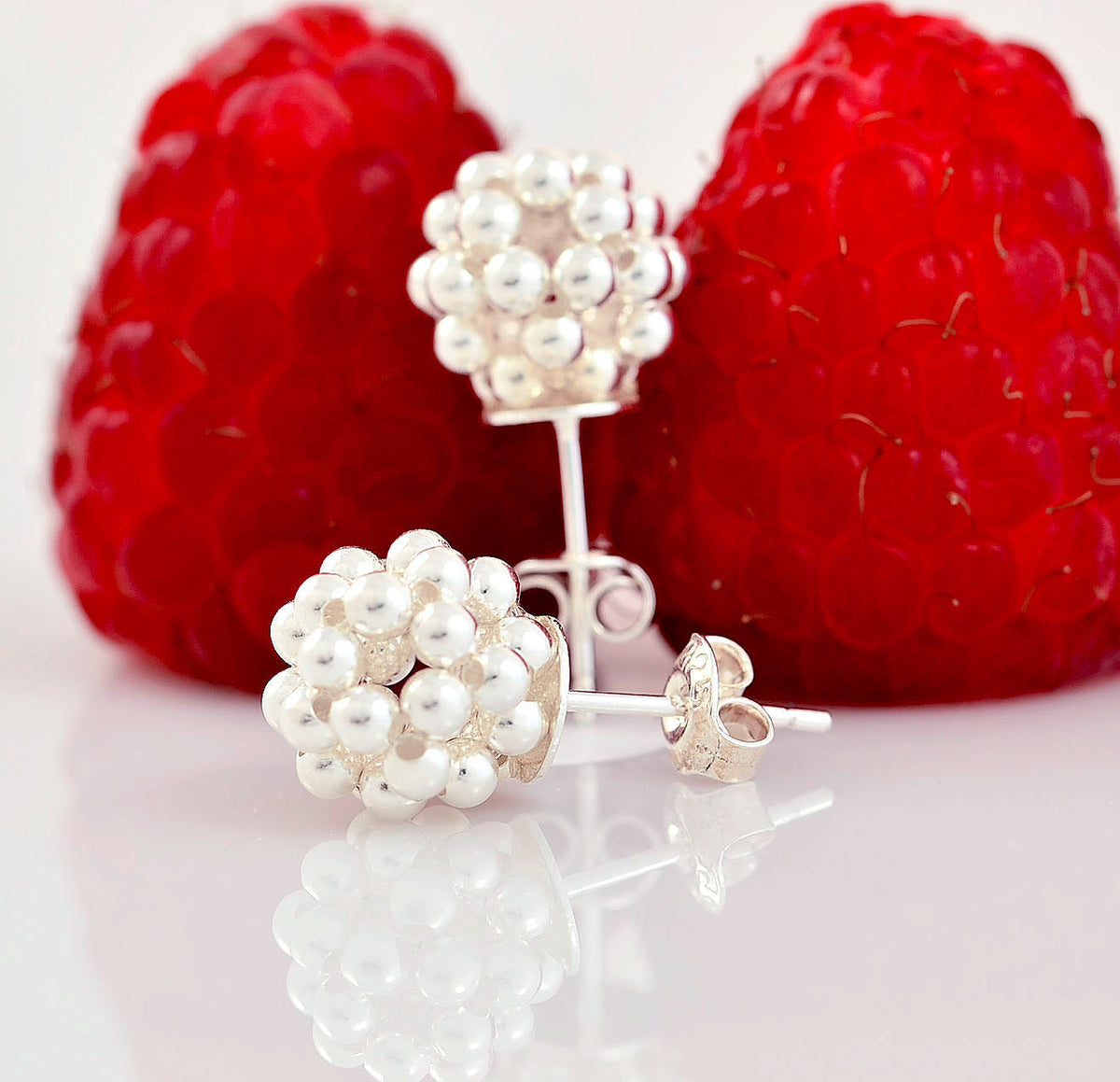 náušnice Silver Berries Minimal small