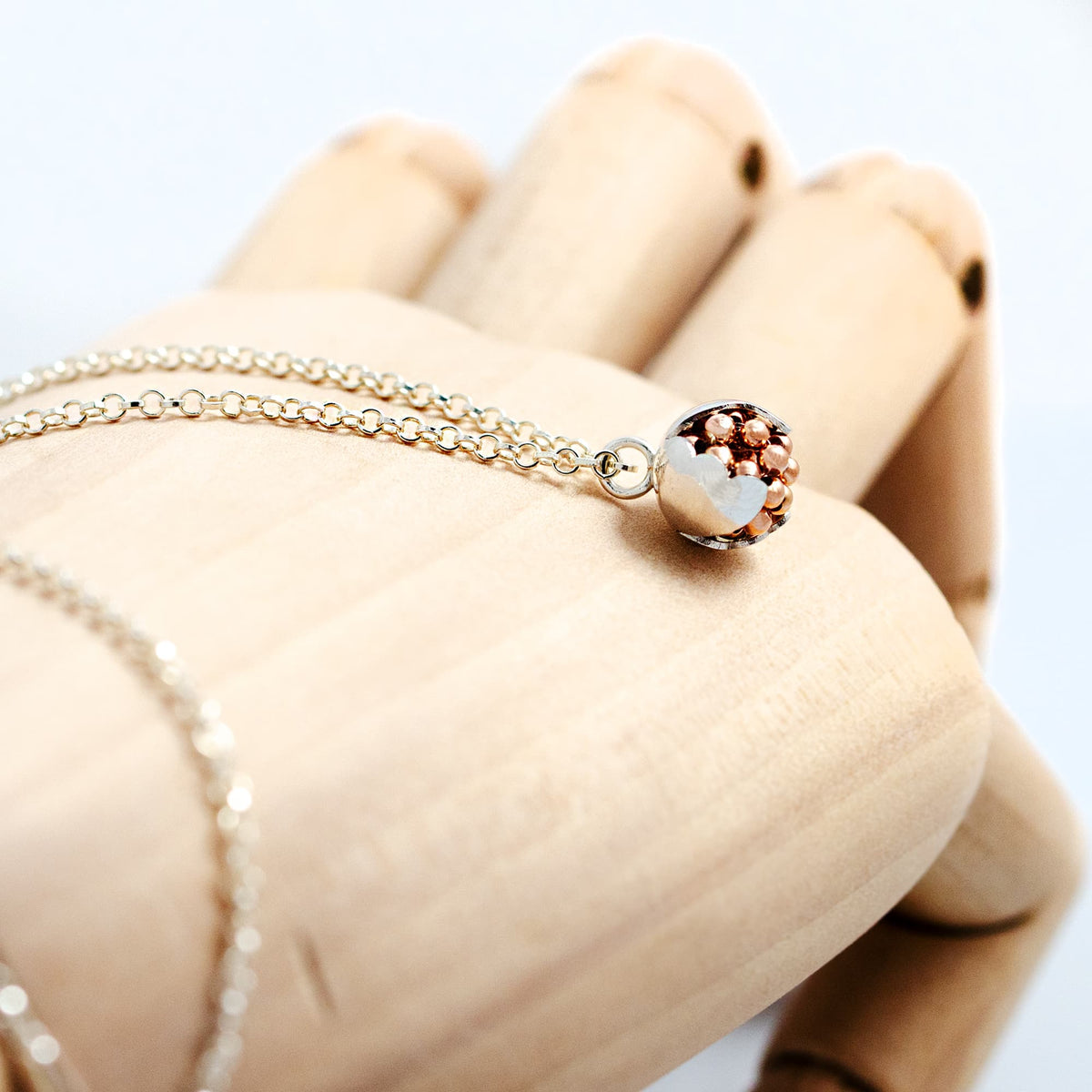 náhrdelník Silver Leaf Rose Gold small