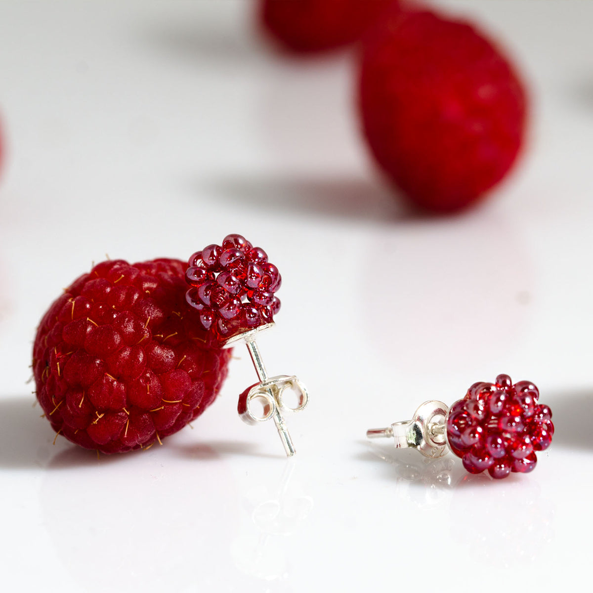 náušnice Raspberries Minimal small
