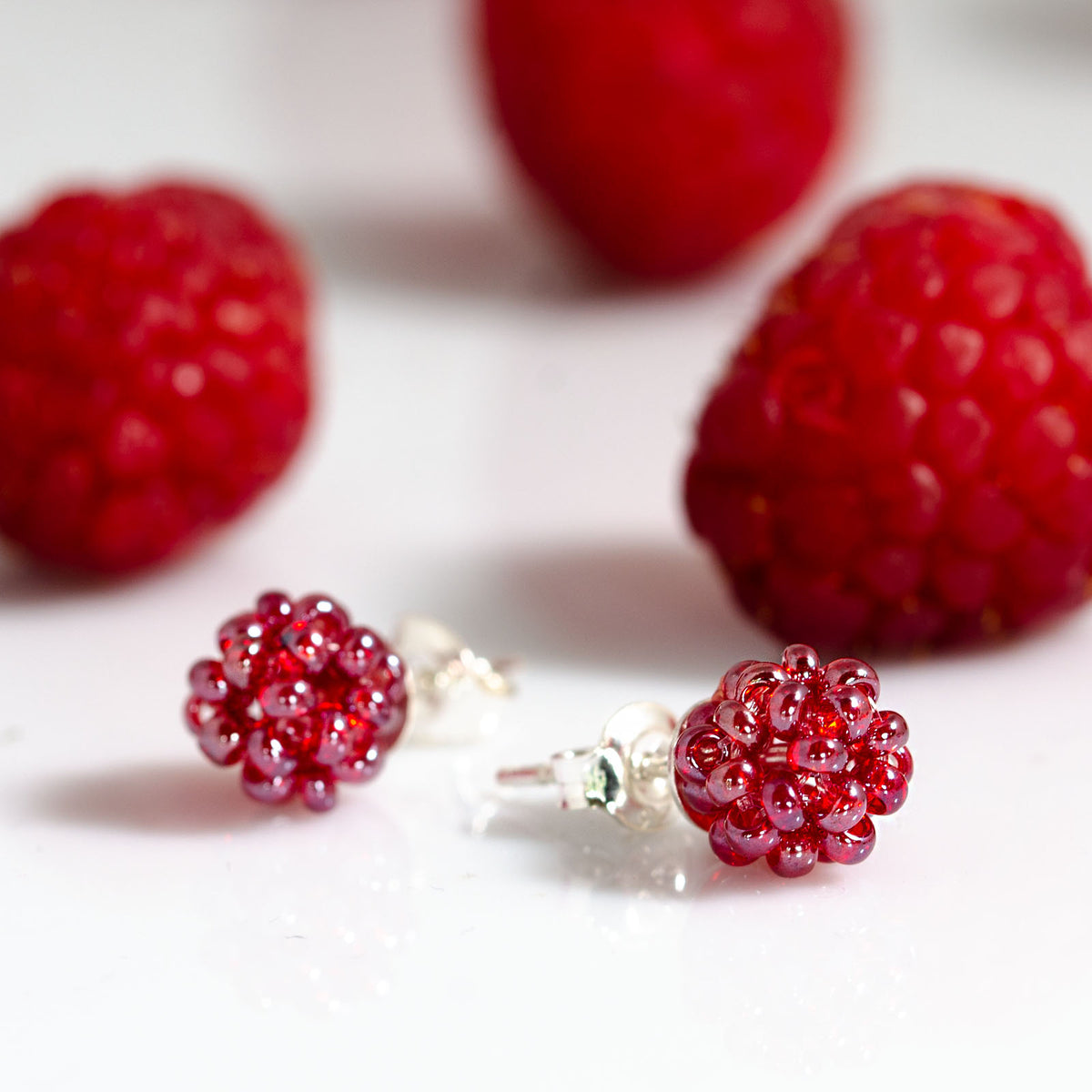 náušnice Raspberries Minimal small