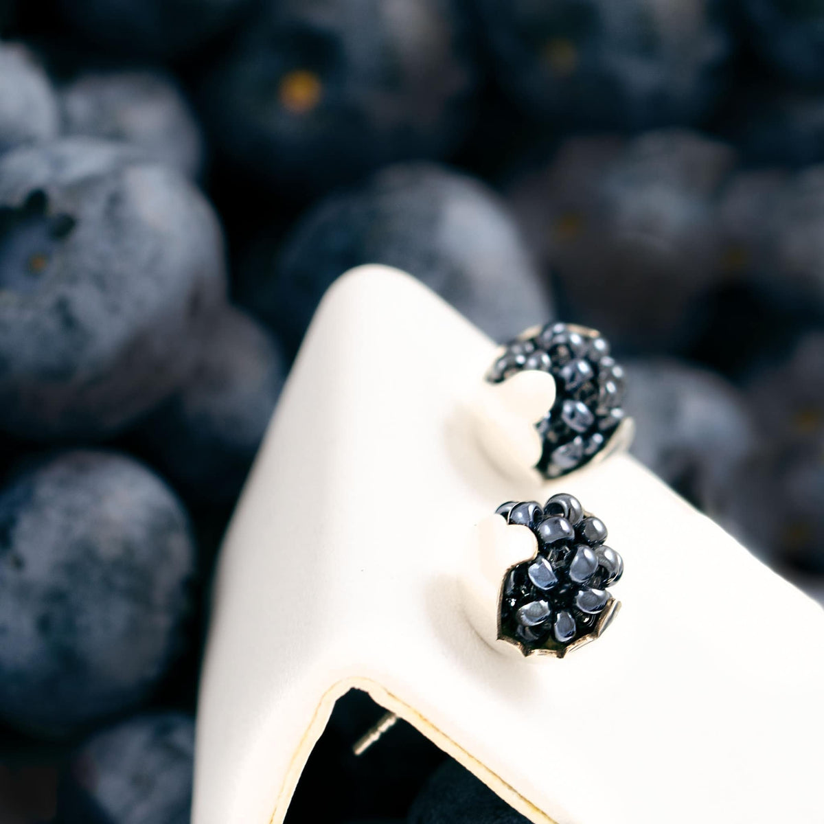 Náušnice Silver Leaf Blackberry small