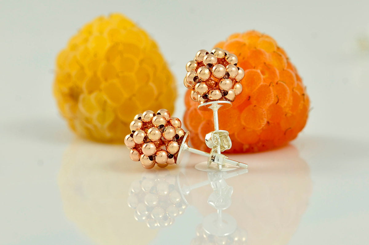 Náušnice Rose Gold Berries Minimal small