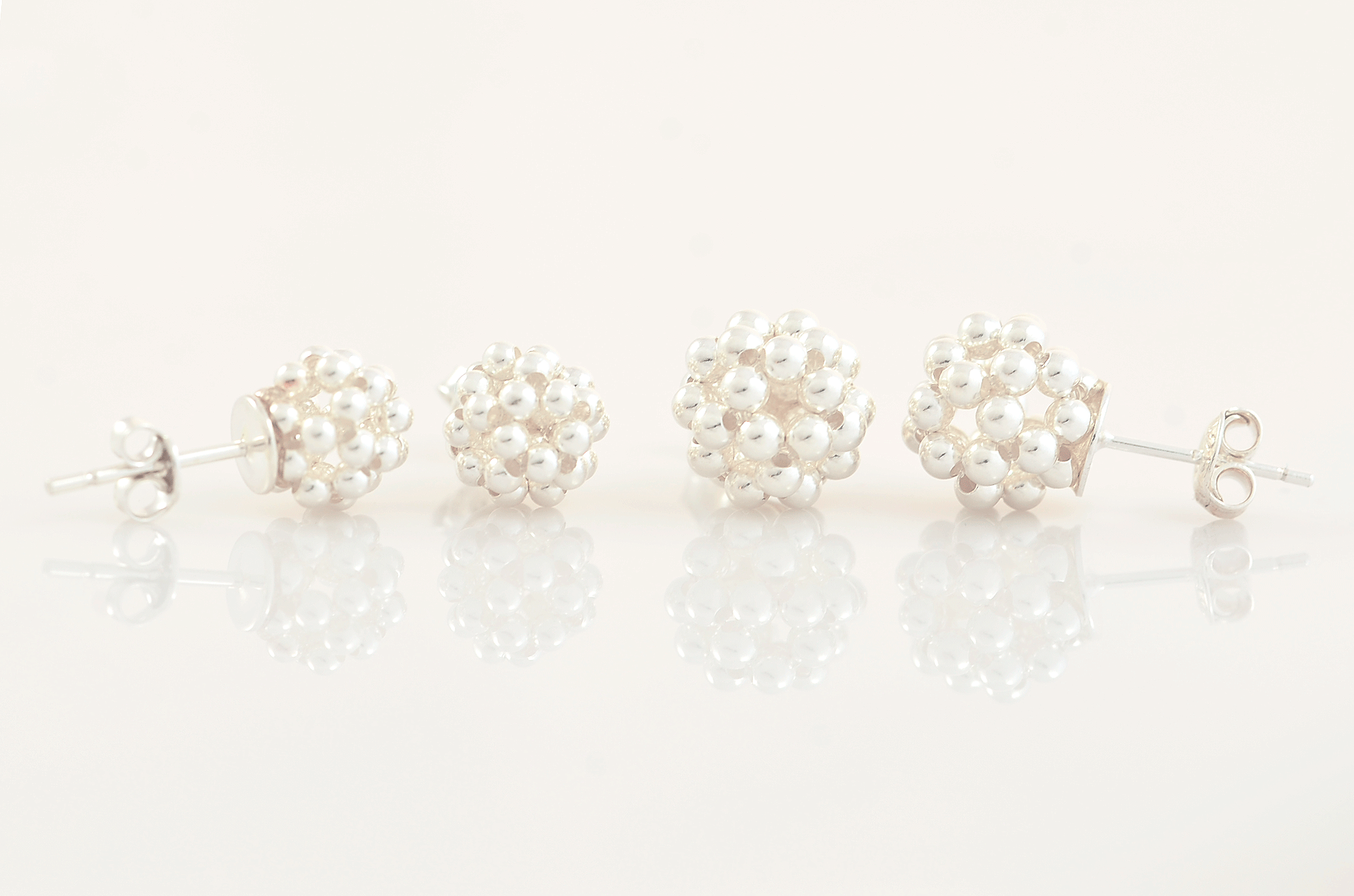náušnice Silver Berries Minimal small