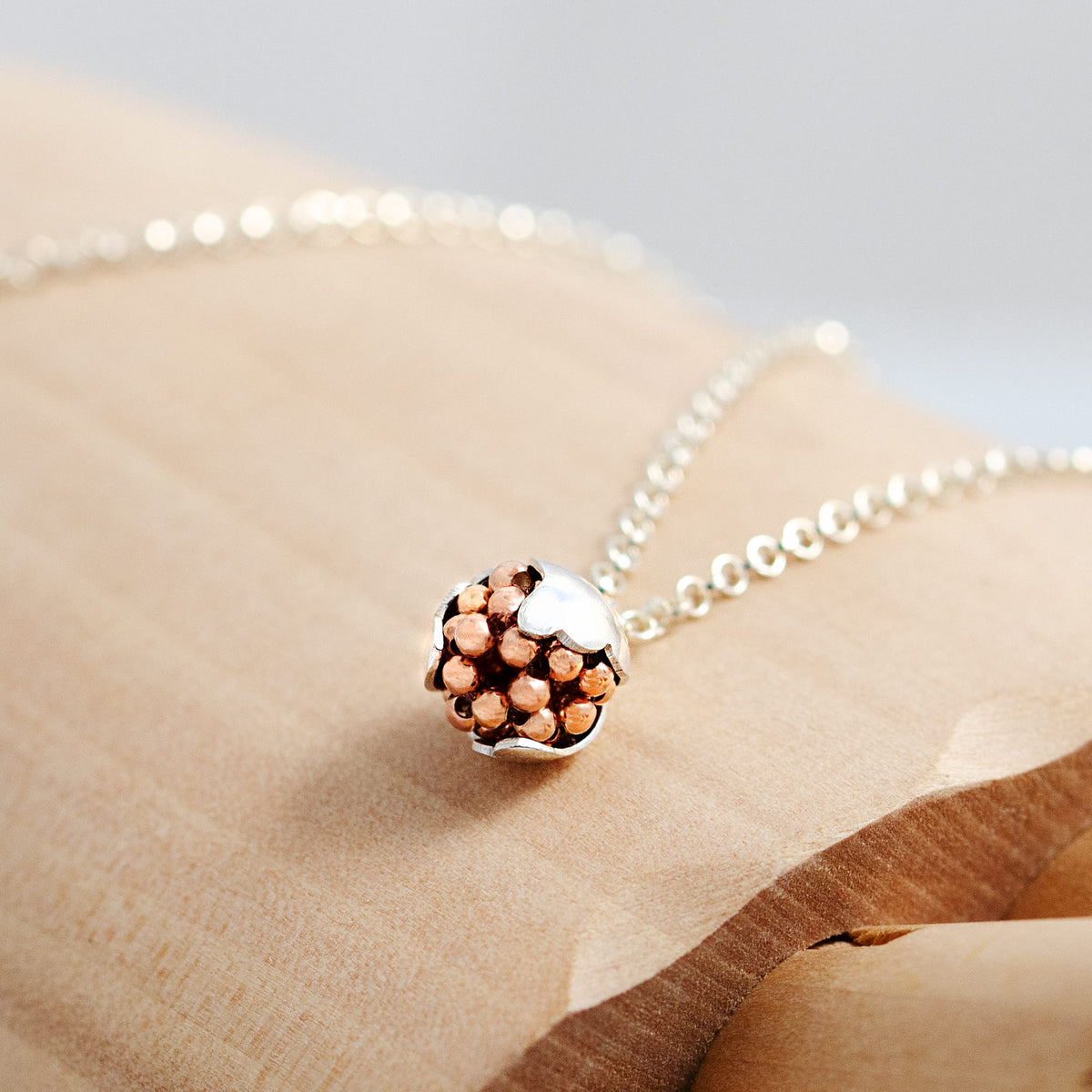náhrdelník Silver Leaf Rose Gold small