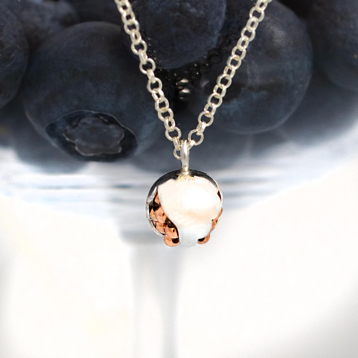 náhrdelník Silver Leaf Rose Gold small